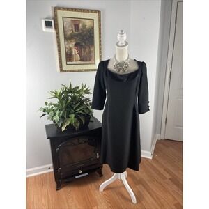 Juleh Juleh Sheath Dress 10 Wool Silk Square Neckline Flare Dress